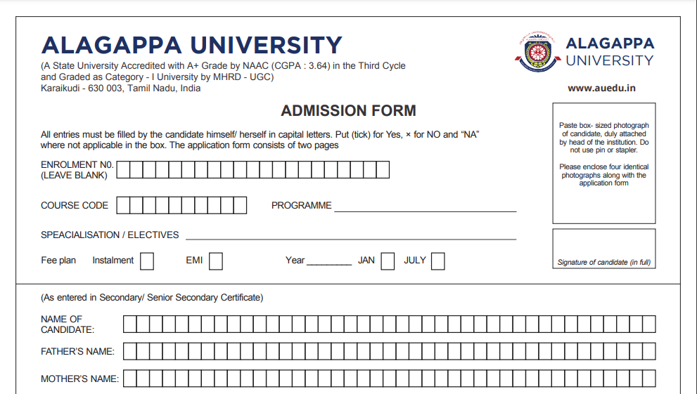 alagappa university distance education assignment front page